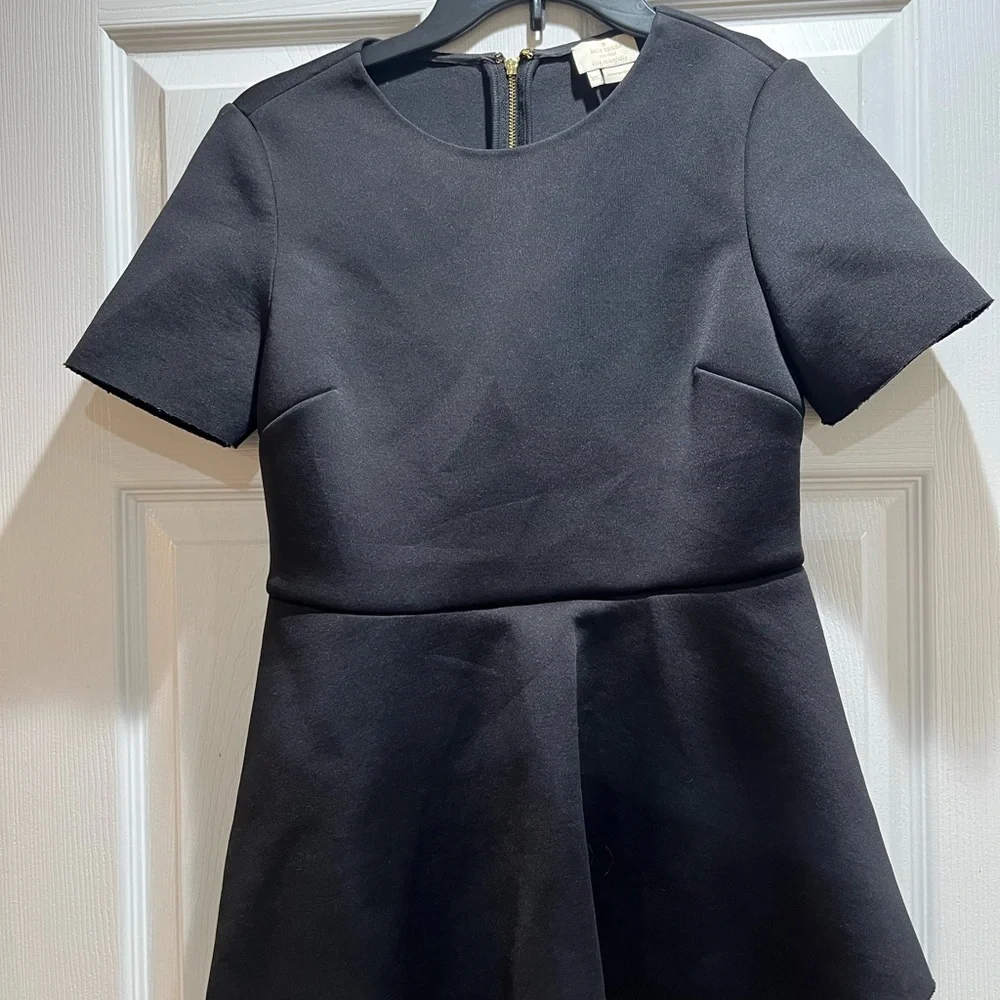 Kate Spade Black Short Sleeve Scuba‎ Peplum Top